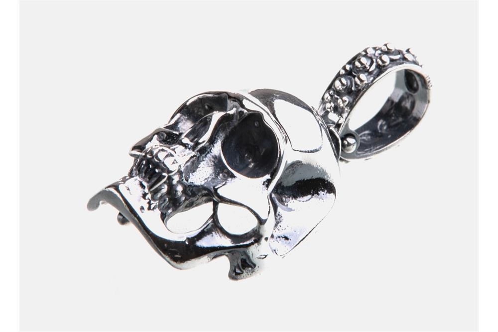 Kleiner süßer Totenkopf Skull Anhänger für Kette Echt Silber 21 x
