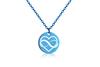 Halskette mit Anhänger Herz - Edelstahl, blue