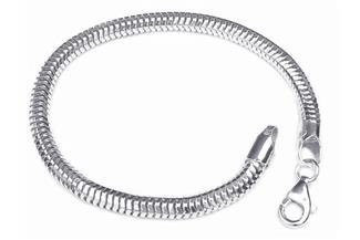 Schlangenkette Armband, achtkant 5mm - 925 Silber