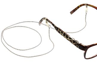 Brillenkette silberfarben mit oder ohne Ring 70 cm Damen 