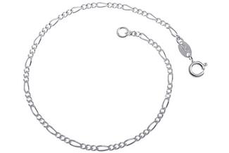 Figarokette Armband 2,2mm - 925 Silber