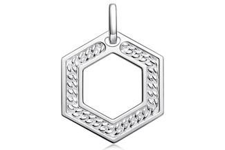 Anhänger Hexagon - 925 Silber