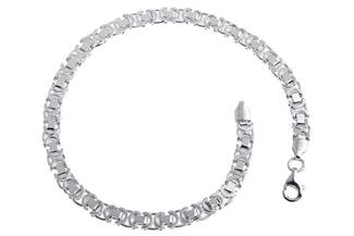 Königskette Armband, flach 4,6mm - 925 Silber