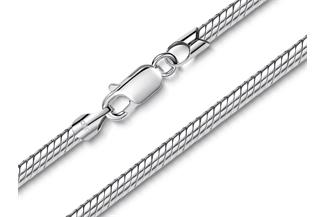 MATERIA 925 Sterling Silber Schlangenkette 3mm Damen Halskette Collier rodiniert in 40 42 45 50 55 60 70 cm #K28 