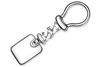 Schlüsselanhänger mit Gravurplatte - 925 Silber 3225