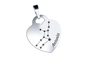 Gravuranhänger Herz Sternzeichen JUNGFRAU - 925 Silber