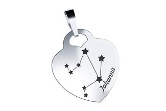 Gravuranhänger Herz Sternzeichen WAAGE - 925 Silber