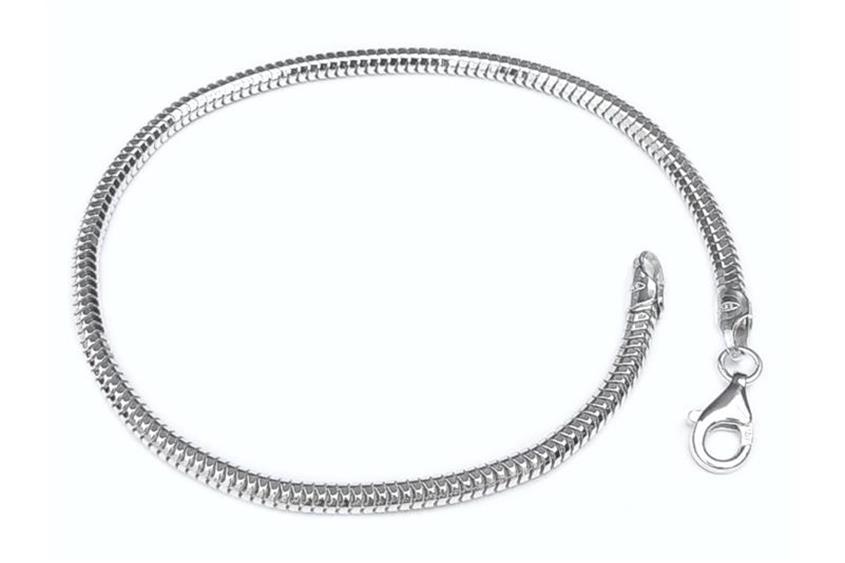 Schlangenkette Armband, achtkant 3mm - 925 Silber