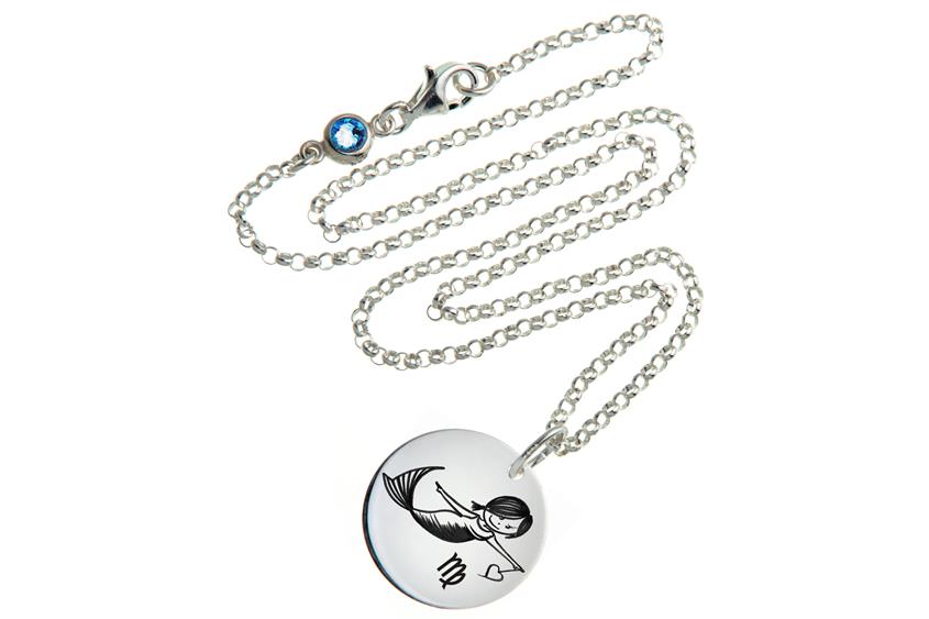 Kinder Kette ChainMAGPIE mit Sternzeichen Jungfrau J - 925 Silber 925 Silber