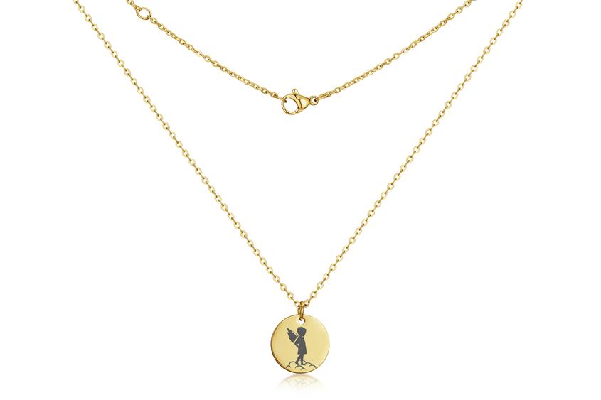 Halskette mit Anhänger Engel - Edelstahl, gold