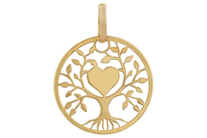 Kettenanhänger Lebensbaum mit Herz - 585 Gold