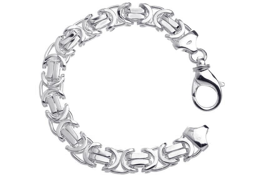 Königskette Armband, flach 11mm - 925 Silber