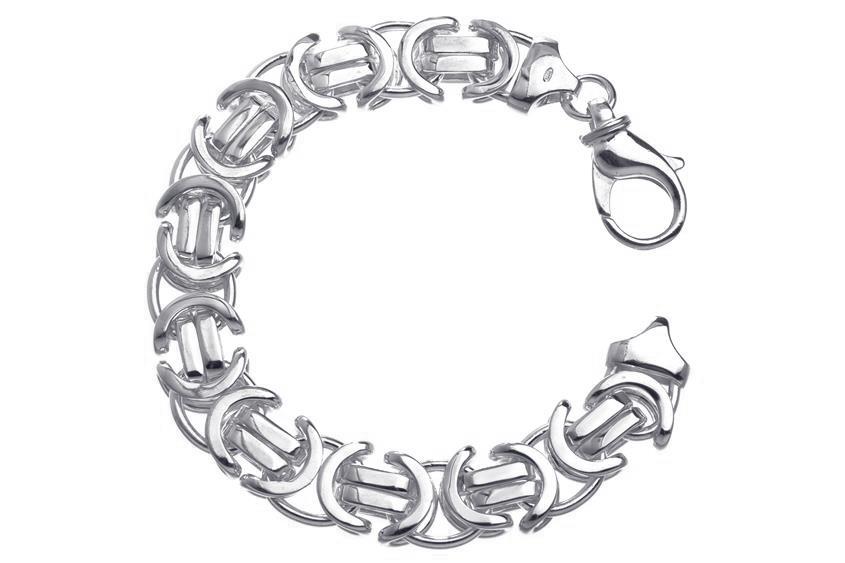 Königskette Armband, flach 14mm - 925 Silber