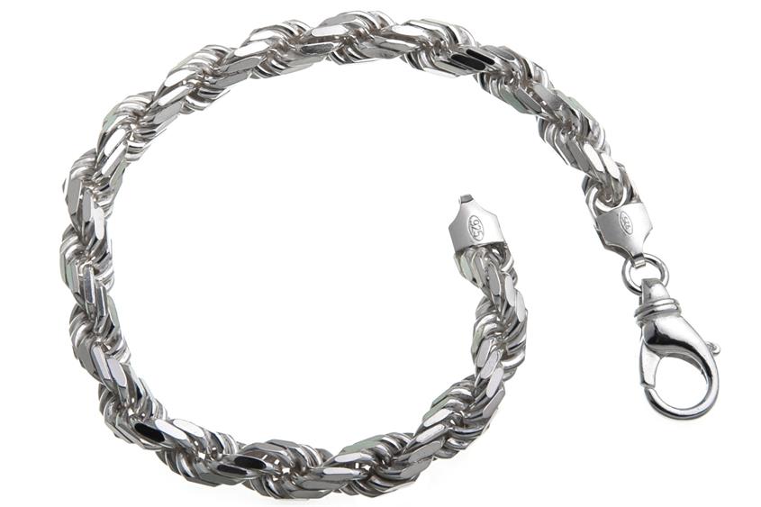Kordelkette Armband 6,5mm - 925 Silber