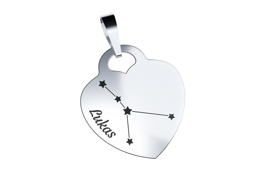 Gravuranhänger Herz Sternzeichen KREBS - 925 Silber