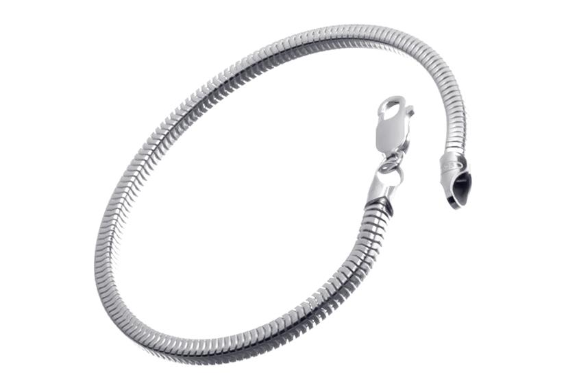 Schlangenkette Armband, vierkant 3,5mm - 925 Silber
